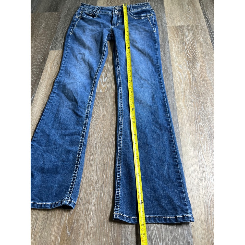 WallFlower Luscious Curvy Fit Jeans Womens 5 Regular Blue Excellent Bootcut - Picture 7 of 8